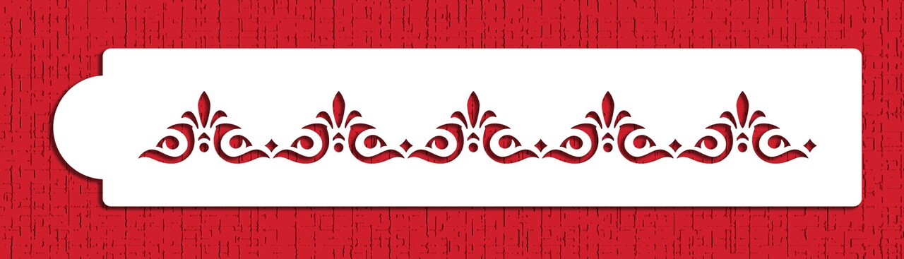 Mexican Tile Cake Stencil Tier #3 | C543 by Designer Stencils | Cake Decorating Tools | Baking Stencils for Royal Icing, Airbrush, Dusting Powder | Reusable Plastic Food Grade Stencil for Cakes | Easy to Use & Clean Cake Stencil